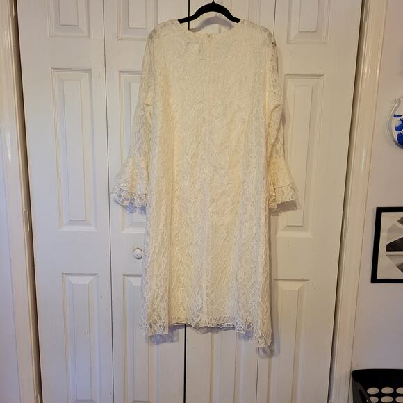 Onyx Nite, 14P | Vintage Look Midi Boho Lacy 3/4 Bell Sleeves Dress - Picture 2 of 7